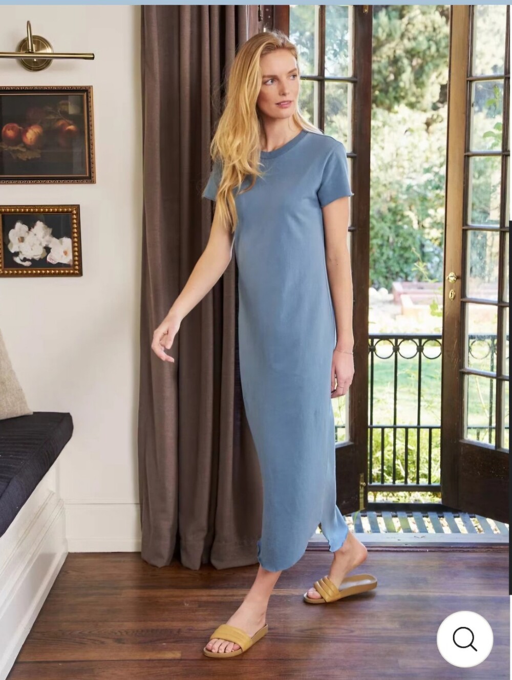 Frank & Eileen Perfect Tee Dress Women’s Medium moss Midi T-shirt Cotton